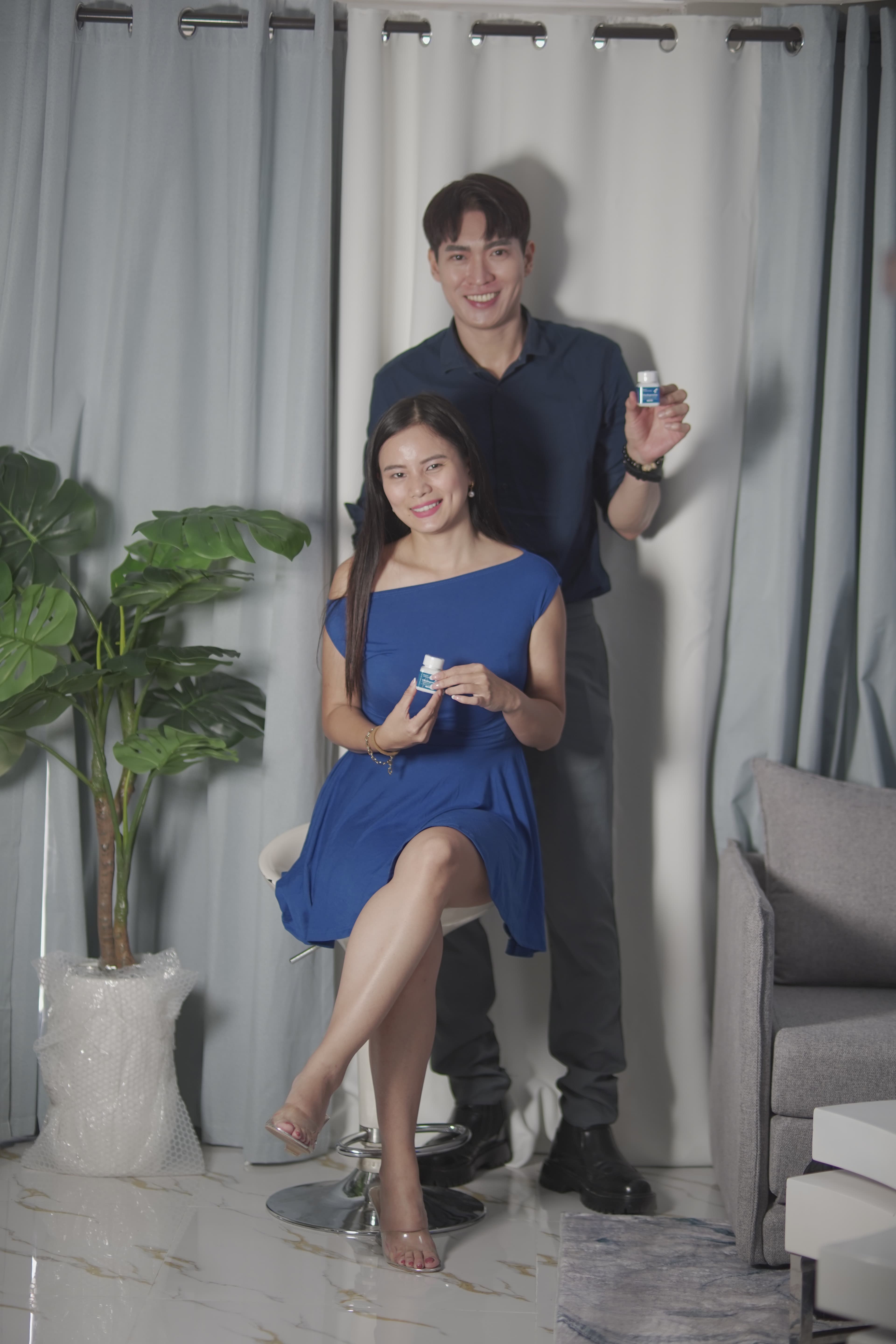 Couple posing together in stylish modern home with VitaSupremo